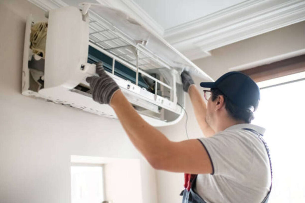 A professional HVAC service visit